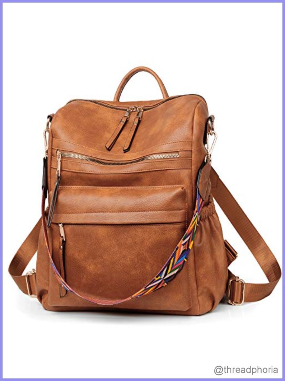 Faux Leather Women's Travel Backpack Purse with Laptop Compartment